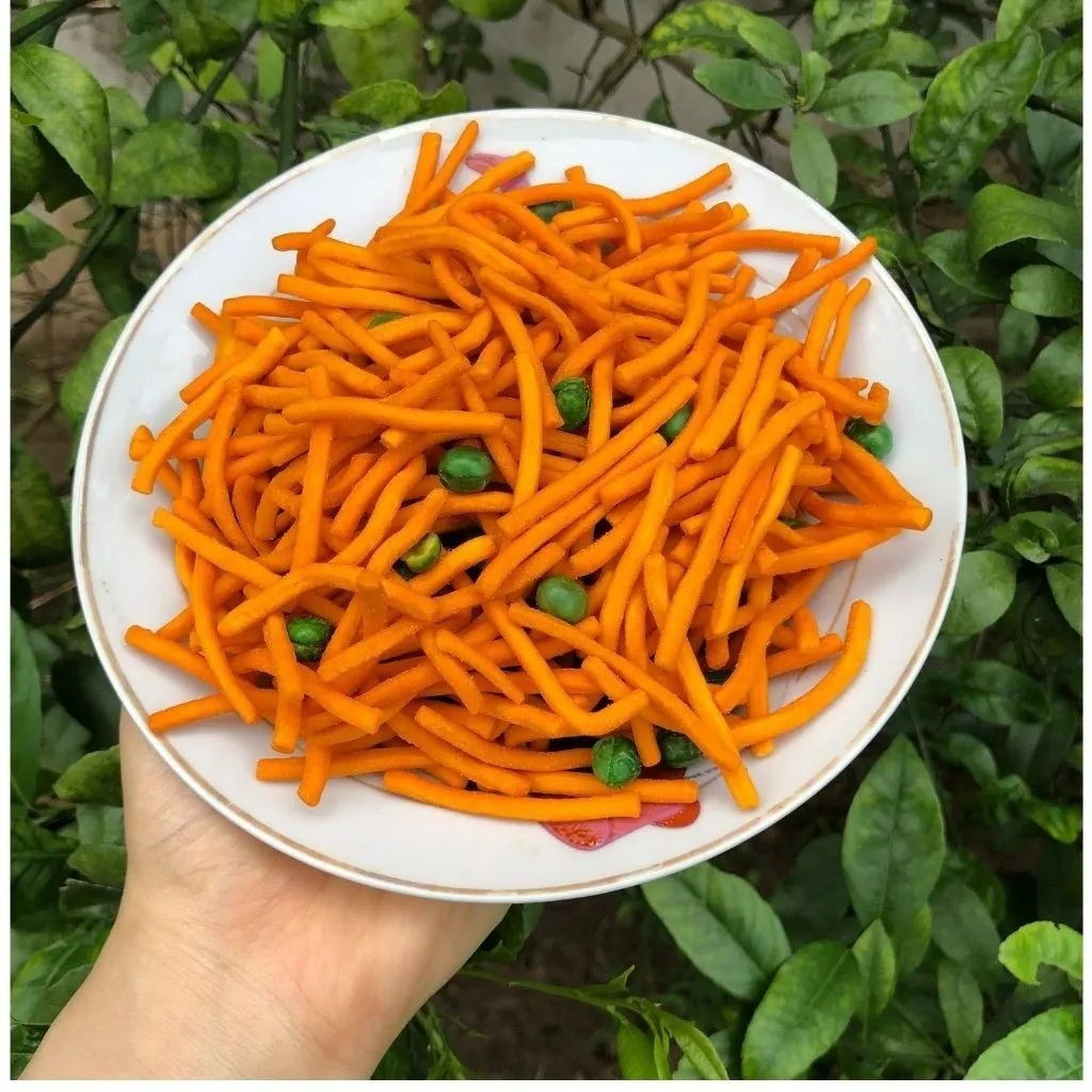 Bim bim que đậu hà lan giòn ngon