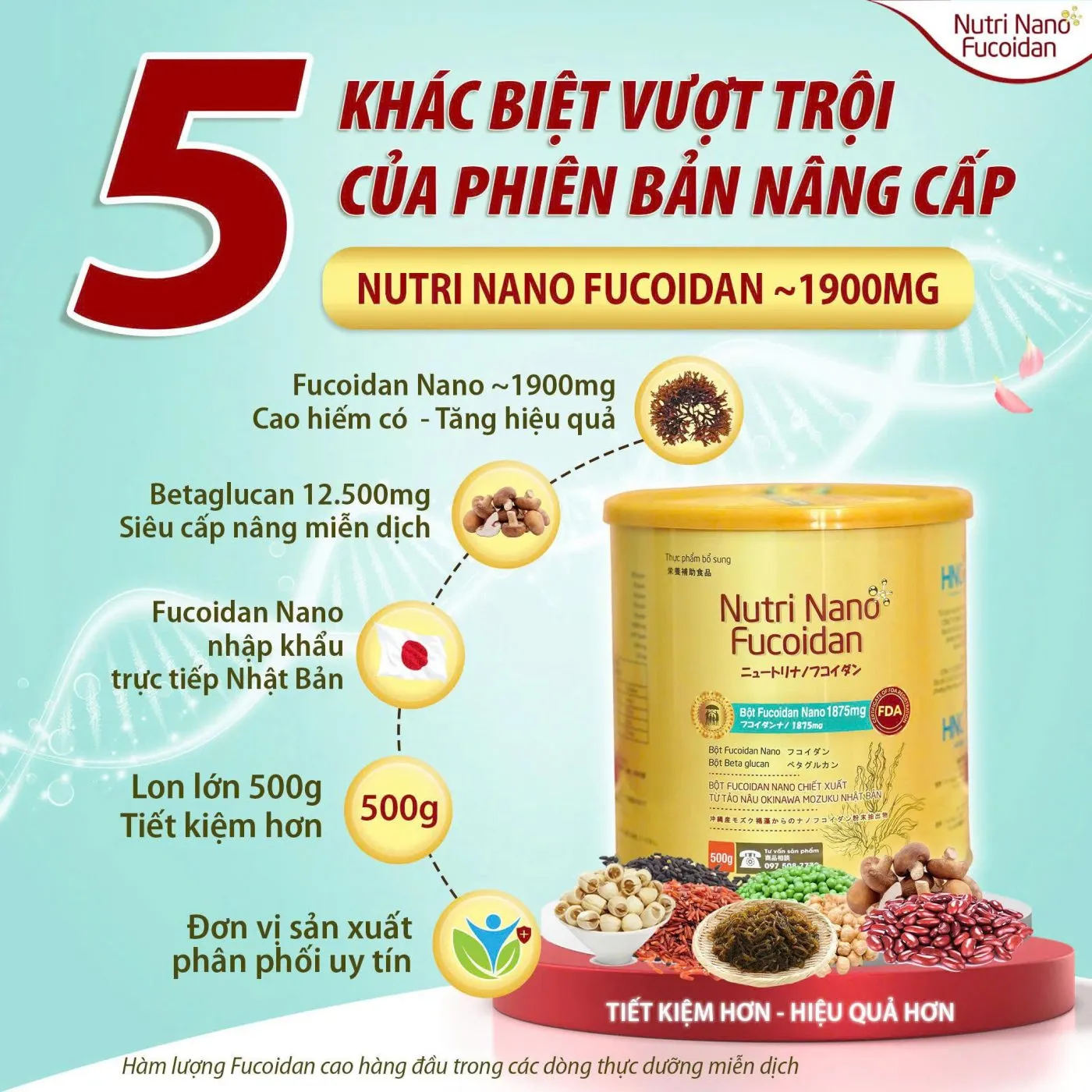Nutri Nano Fucoidan tăng cường miễn dịch tự nhiên, hỗ trợ sức khỏe toàn diện